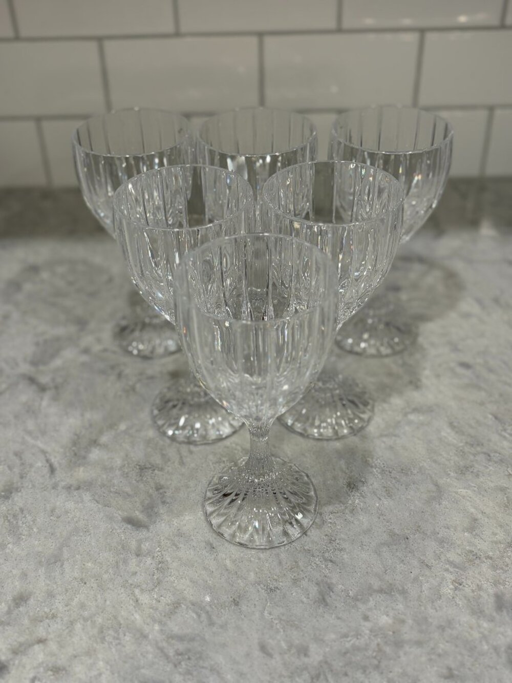 Mikasa Park Lane Wine Goblet Glass Lead Crystal Replacement SN101/001Set of 6